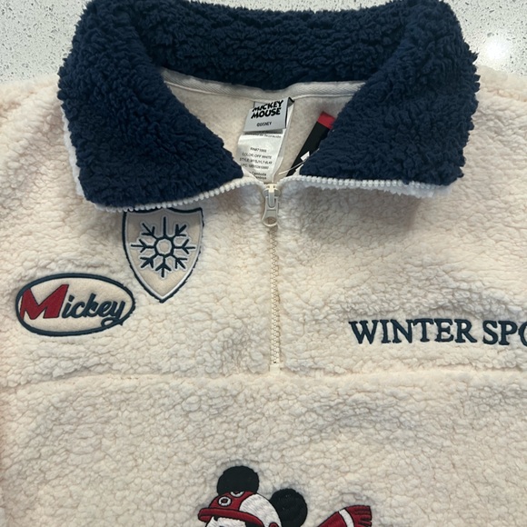 Mickey Mouse Disney Cream Pullover Sherpa XL Women's - Picture 3 of 3